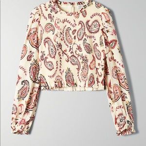 NWOT Wilfred Aritzia Tempest Lilith Butter Yellow/Sinopia Blouse